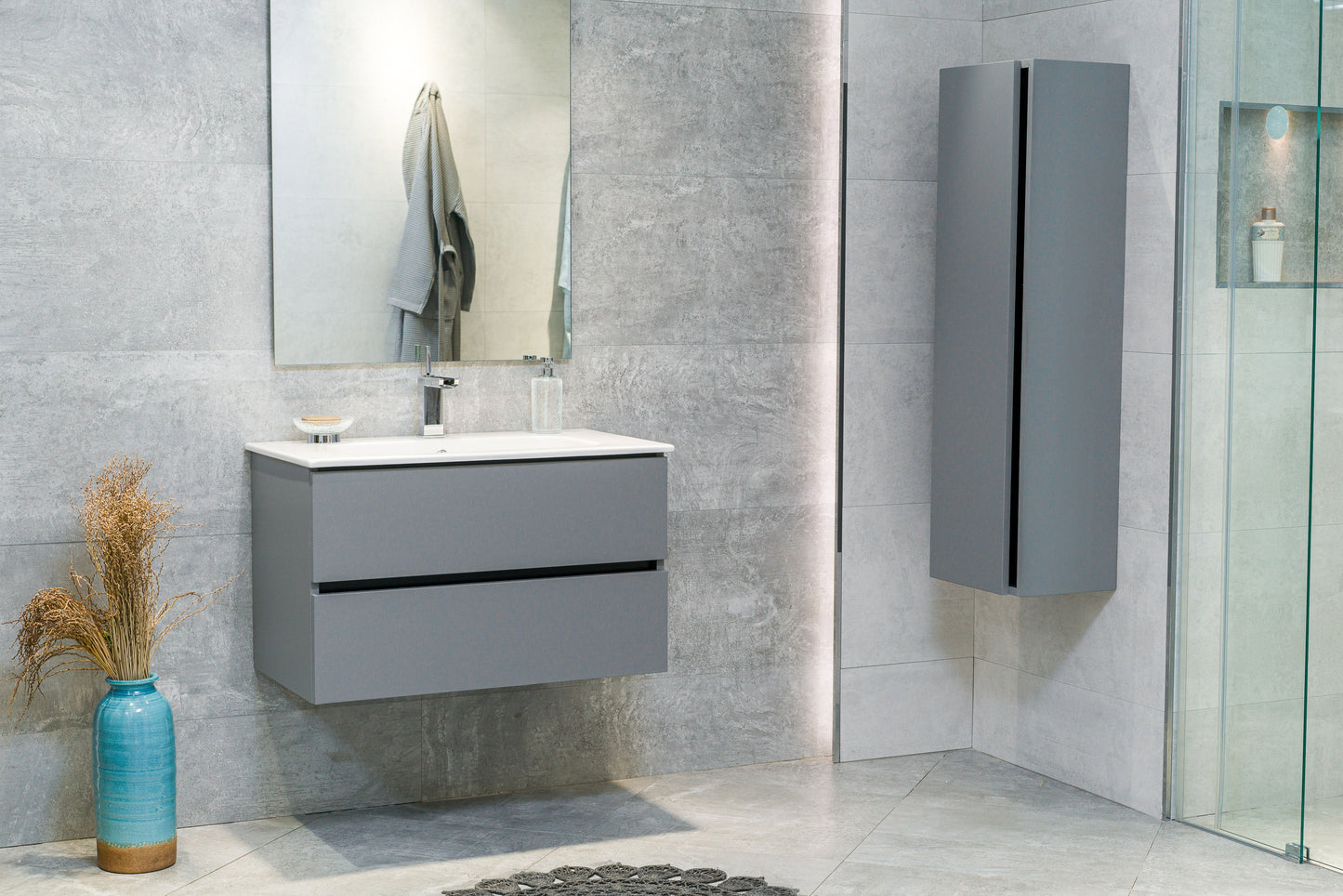 32 Inch Matte Dust Gray Veneto Floating Bathroom Vanity