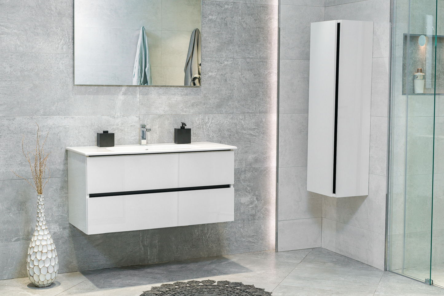 40 Inch High Gloss White Veneto Floating Bathroom Vanity