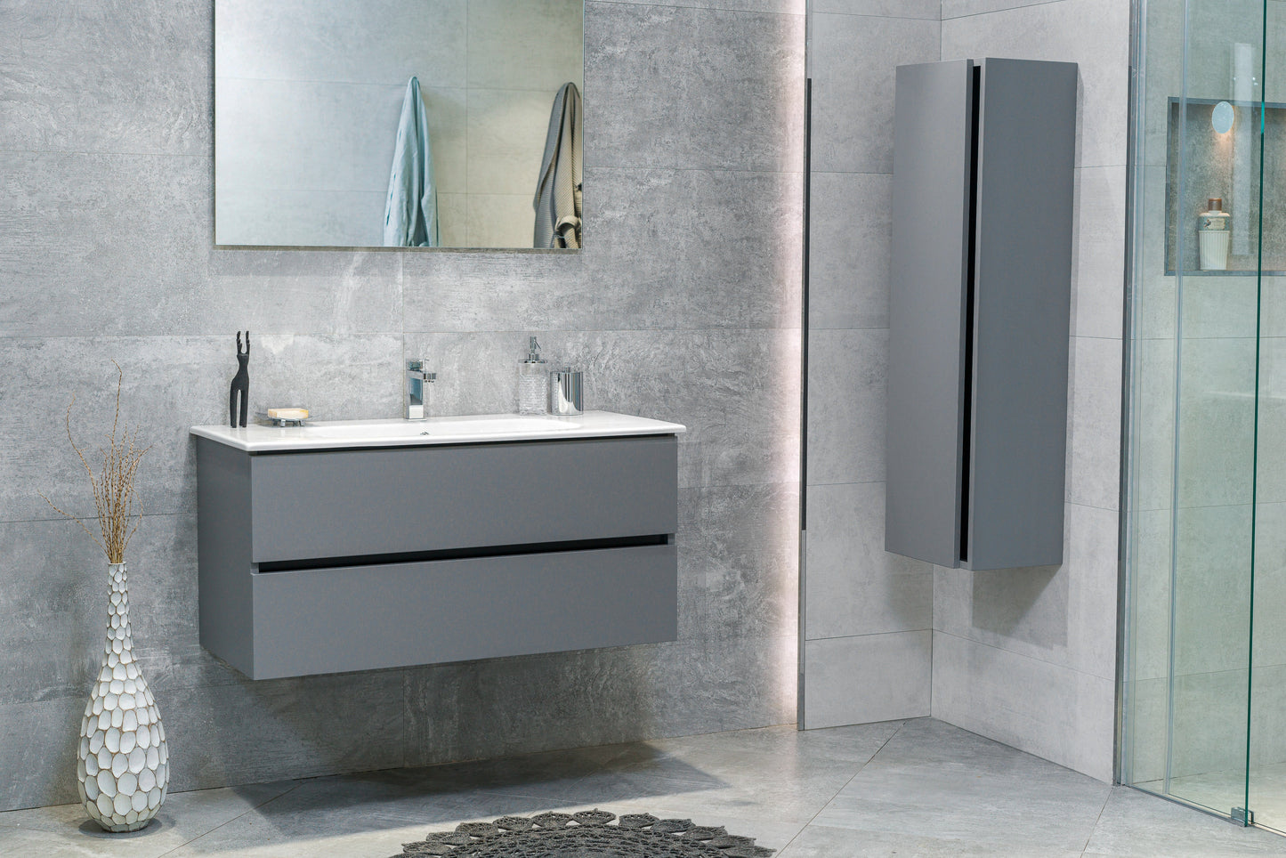 40 Inch Matte Dust Gray Veneto Floating Bathroom Vanity