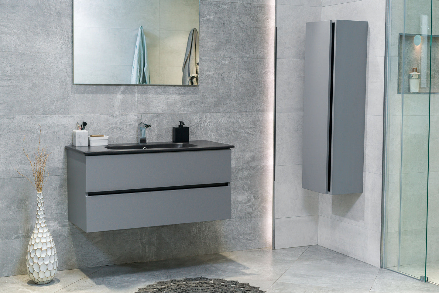 40 Inch Matte Dust Gray Veneto Floating Bathroom Vanity