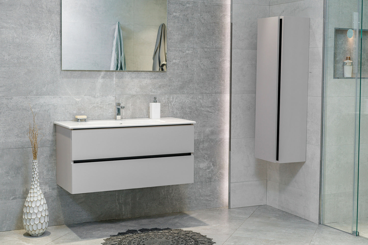 40 Inch Matte Cashmere Veneto Floating Bathroom Vanity