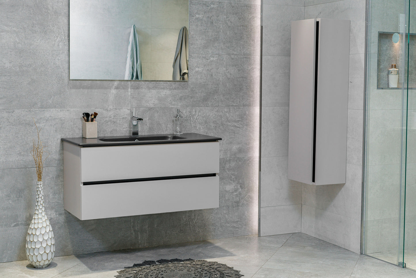 40 Inch Matte Cashmere Veneto Floating Bathroom Vanity