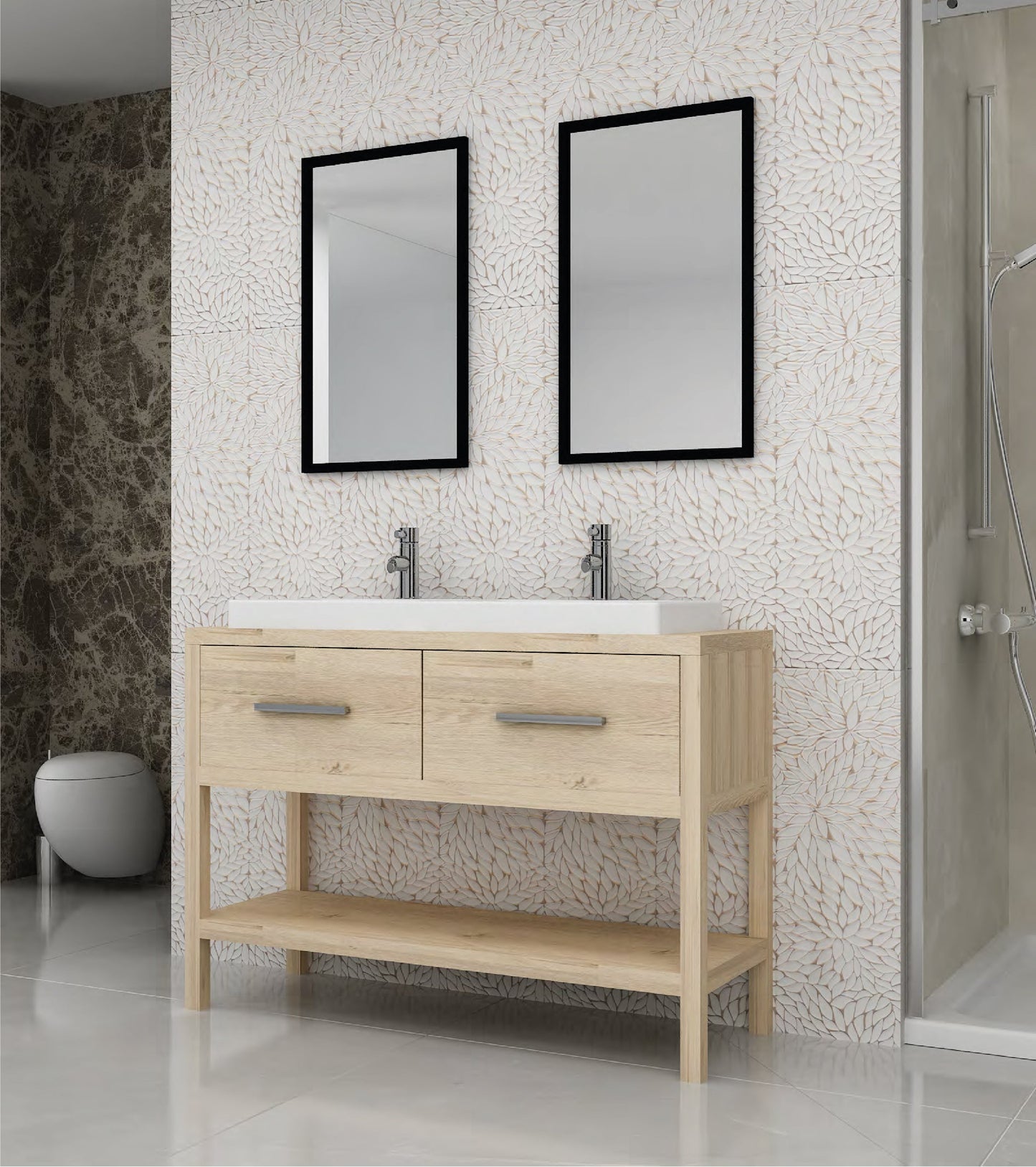 60 Inch Beechwood Sequoia Double Sink Bathroom Vanity